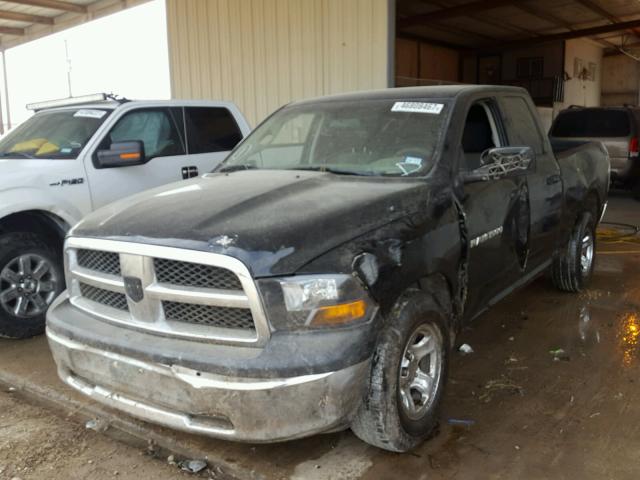 1D7RB1GK8BS702398 - 2011 DODGE RAM 1500 BLACK photo 2