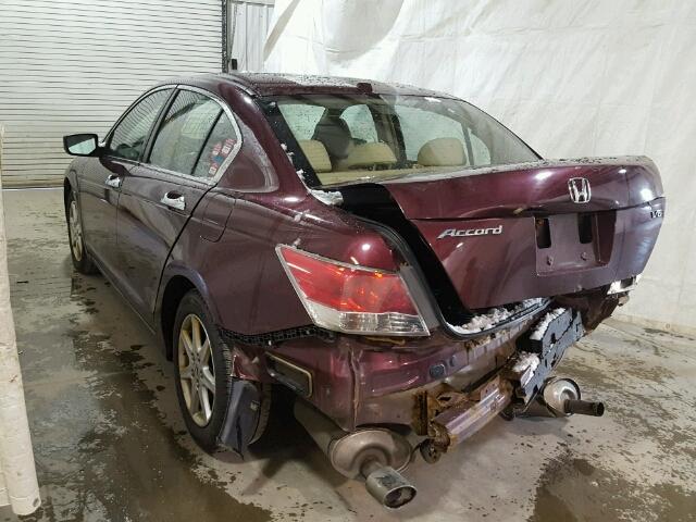 1HGCP36898A055612 - 2008 HONDA ACCORD EXL MAROON photo 3