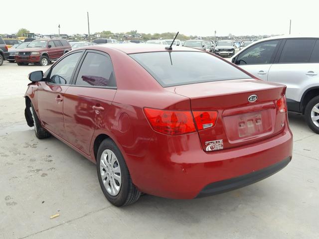 KNAFU4A29A5850426 - 2010 KIA FORTE EX RED photo 3