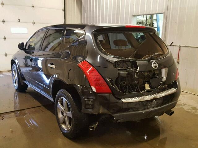 JN8AZ08T16W416206 - 2006 NISSAN MURANO SL BLACK photo 3