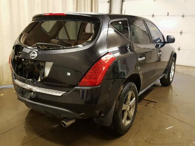 JN8AZ08T16W416206 - 2006 NISSAN MURANO SL BLACK photo 4