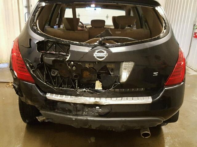 JN8AZ08T16W416206 - 2006 NISSAN MURANO SL BLACK photo 9