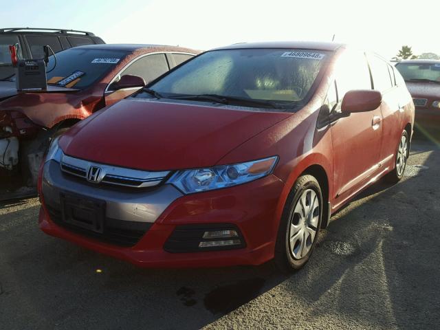 JHMZE2H57ES003279 - 2014 HONDA INSIGHT LX RED photo 2