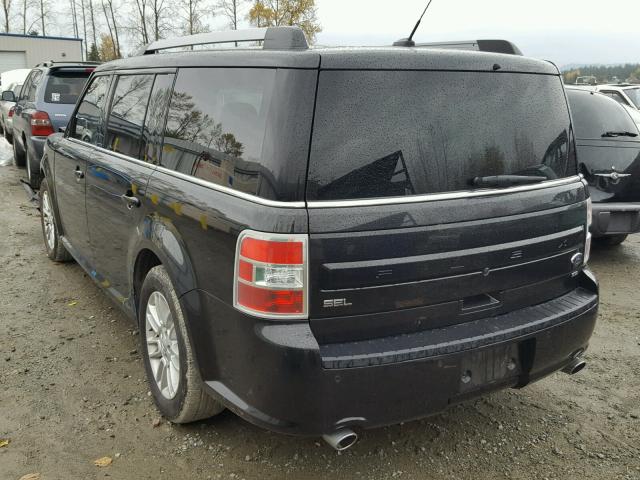 2FMHK6C88EBD33081 - 2014 FORD FLEX SEL BLACK photo 3