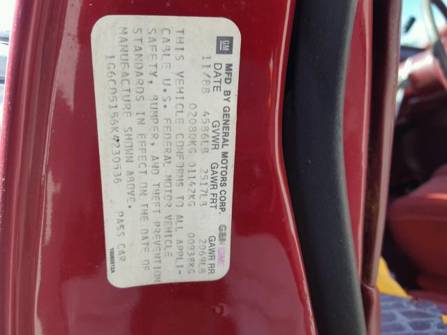 1G6CD5156K4230536 - 1989 CADILLAC DEVILLE MAROON photo 10