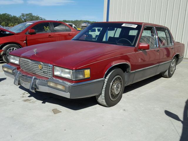 1G6CD5156K4230536 - 1989 CADILLAC DEVILLE MAROON photo 2