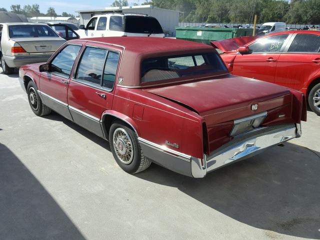 1G6CD5156K4230536 - 1989 CADILLAC DEVILLE MAROON photo 3