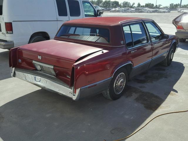 1G6CD5156K4230536 - 1989 CADILLAC DEVILLE MAROON photo 4