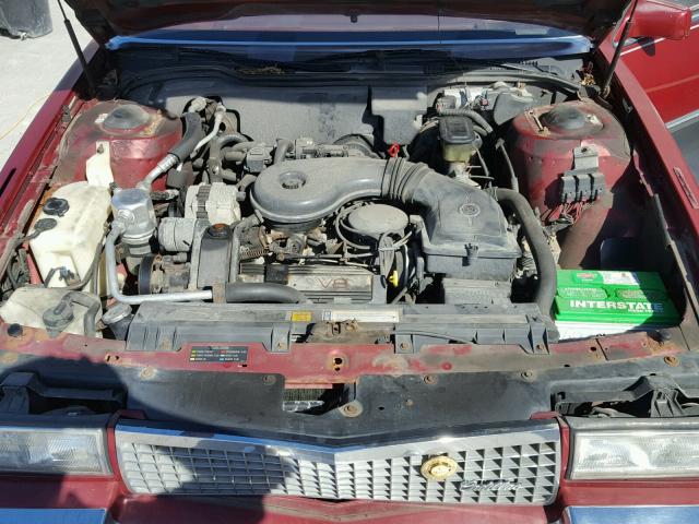 1G6CD5156K4230536 - 1989 CADILLAC DEVILLE MAROON photo 7