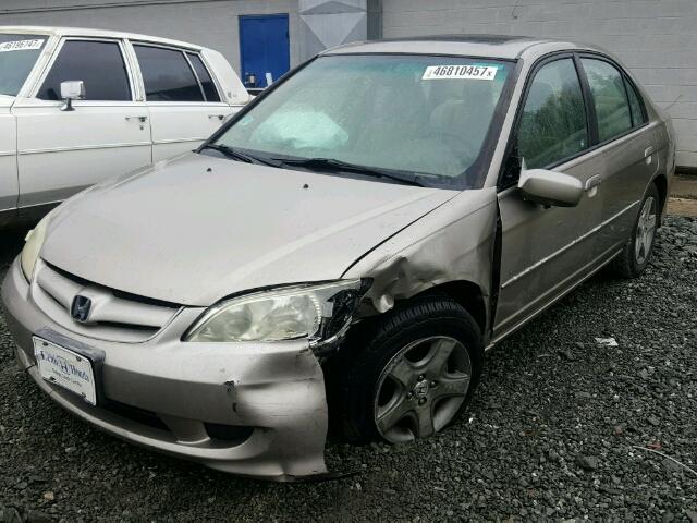 2HGES26724H534863 - 2004 HONDA CIVIC EX TAN photo 2