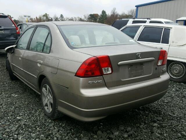 2HGES26724H534863 - 2004 HONDA CIVIC EX TAN photo 3