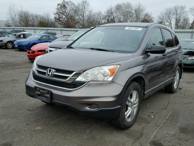 5J6RE4H5XAL000579 - 2010 HONDA CR-V EX GRAY photo 2