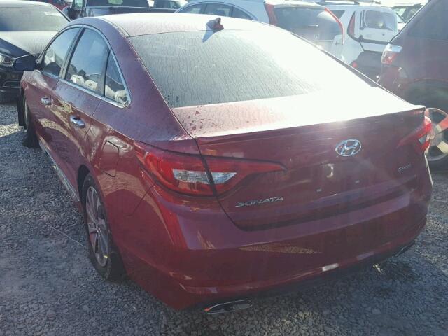 5NPE34AF9HH580483 - 2017 HYUNDAI SONATA SPO RED photo 3