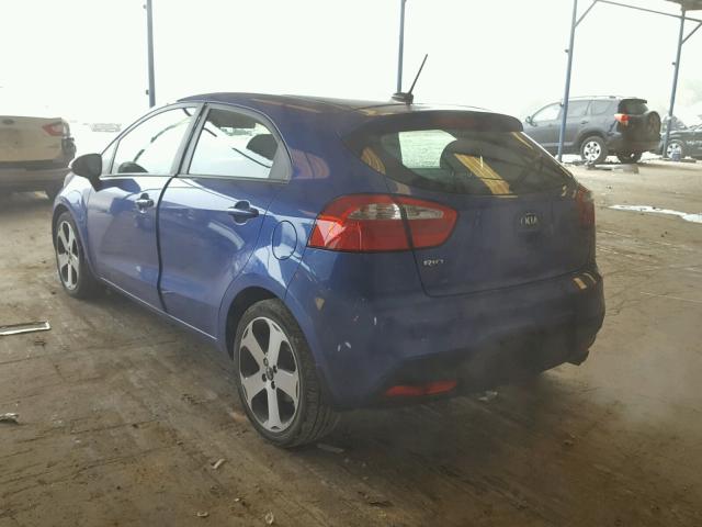 KNADN5A39D6135020 - 2013 KIA RIO EX BLUE photo 3