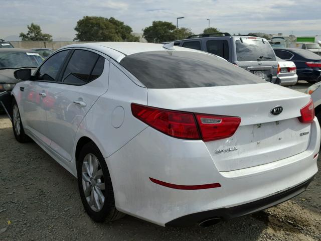 5XXGN4A74EG335674 - 2014 KIA OPTIMA EX WHITE photo 3