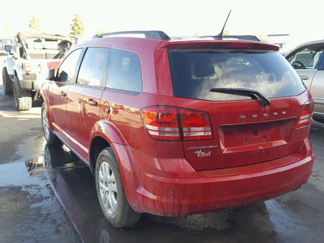 3C4PDCAB6HT676925 - 2017 DODGE JOURNEY SE RED photo 3