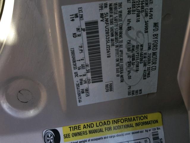 5LMFU28535LJ22618 - 2005 LINCOLN NAVIGATOR 银色 照片 10