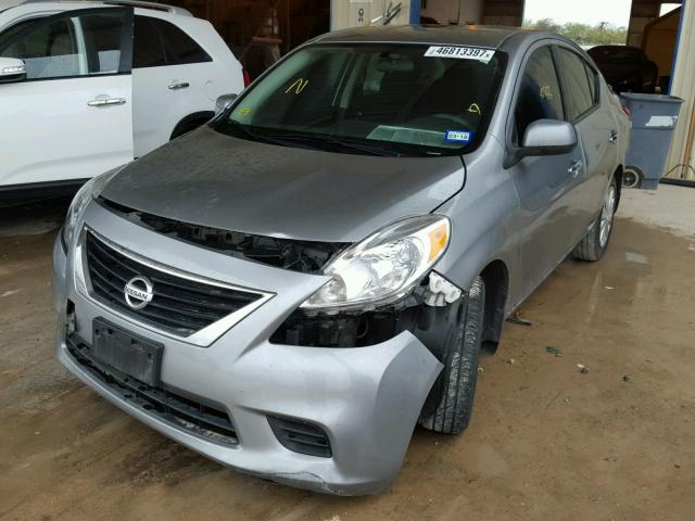 3N1CN7AP5EL840131 - 2014 NISSAN VERSA S SILVER photo 2