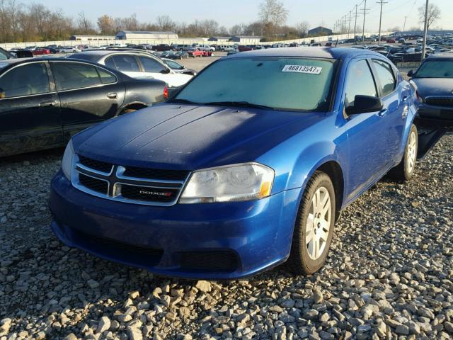 1C3CDZAB7EN196698 - 2014 DODGE AVENGER SE BLUE photo 2