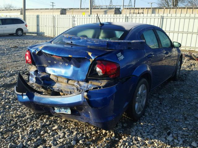 1C3CDZAB7EN196698 - 2014 DODGE AVENGER SE BLUE photo 4