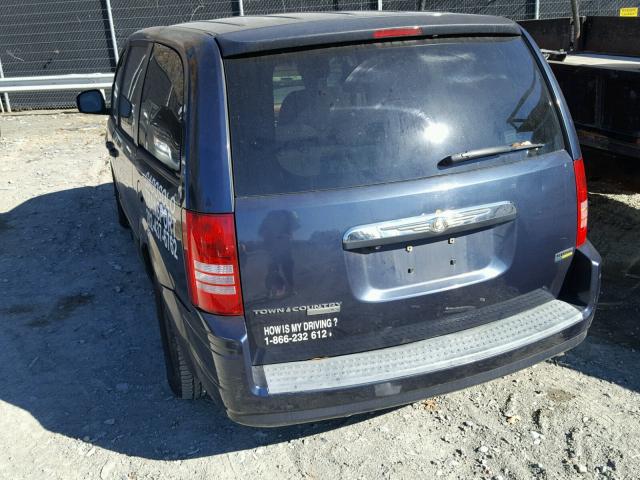 2A8HR44H78R603330 - 2008 CHRYSLER TOWN & COU BLUE photo 3