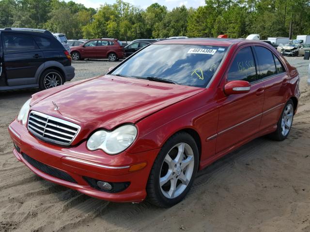 WDBRF52H17F849274 - 2007 MERCEDES-BENZ C 230 RED photo 2