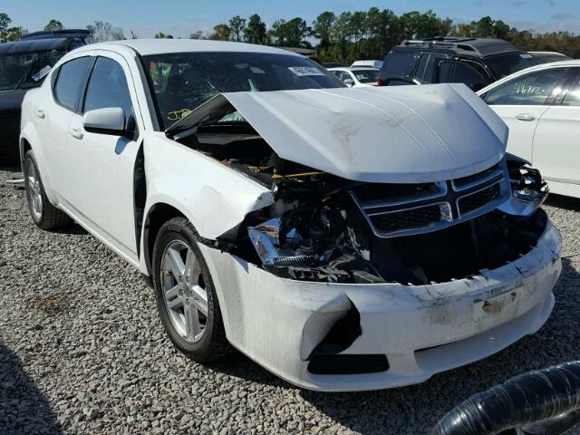 1C3CDZCB3CN159027 - 2012 DODGE AVENGER SX WHITE photo 1