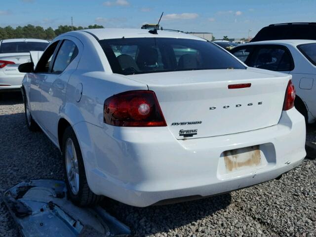 1C3CDZCB3CN159027 - 2012 DODGE AVENGER SX WHITE photo 3