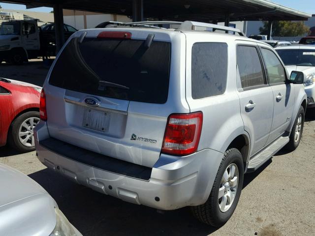 1FMCU49389KB10524 - 2009 FORD ESCAPE HYB SILVER photo 4