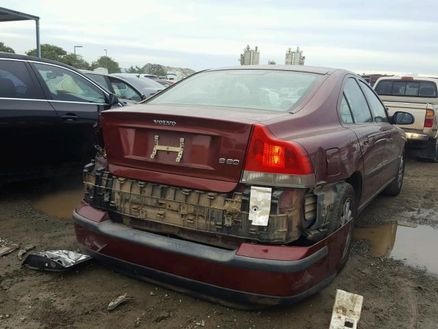 YV1RS61R812090581 - 2001 VOLVO S60 BURGUNDY photo 4