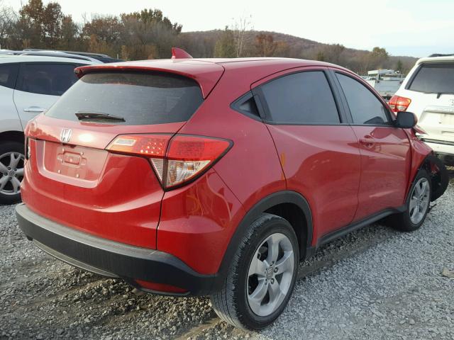 3CZRU5H39GM717795 - 2016 HONDA HR-V LX RED photo 4