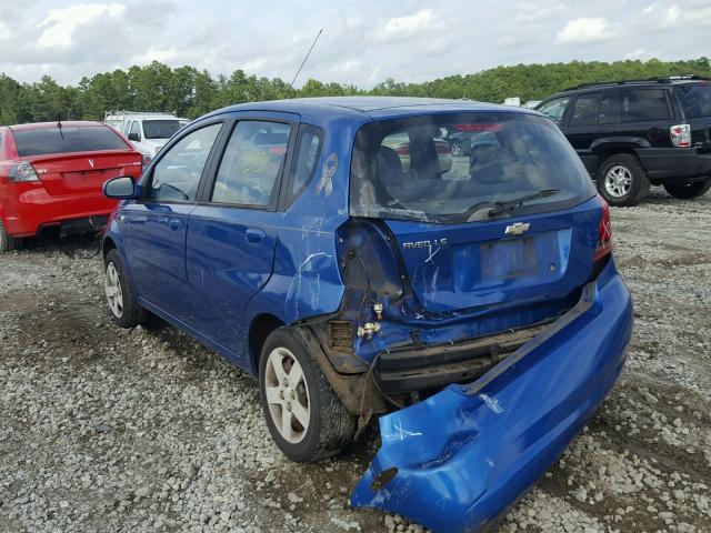 KL1TD62685B369312 - 2005 CHEVROLET AVEO BASE Niebieski zdjęcie 3