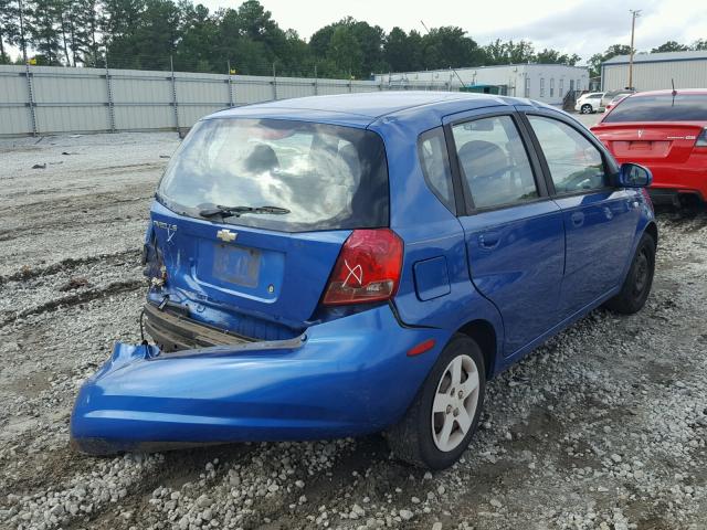KL1TD62685B369312 - 2005 CHEVROLET AVEO BASE Niebieski zdjęcie 4