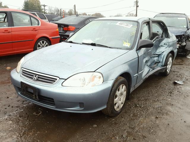 2HGEJ6610YH562849 - 2000 HONDA CIVIC BASE BLUE photo 2