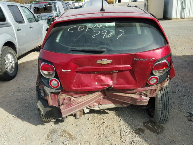 1G1JC6SH4E4142927 - 2014 CHEVROLET SONIC LT RED photo 9