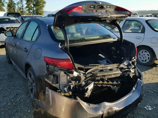 ZARFAEDN4H7534976 - 2017 ALFA ROMEO GIULIA Q4 ნაცრისფერი ფოტო 3