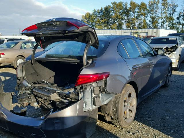 ZARFAEDN4H7534976 - 2017 ALFA ROMEO GIULIA Q4 ნაცრისფერი ფოტო 4