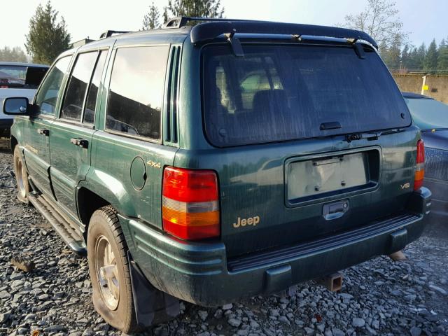 1J4GZ78Y8WC297303 - 1998 JEEP GRAND CHER GREEN photo 3