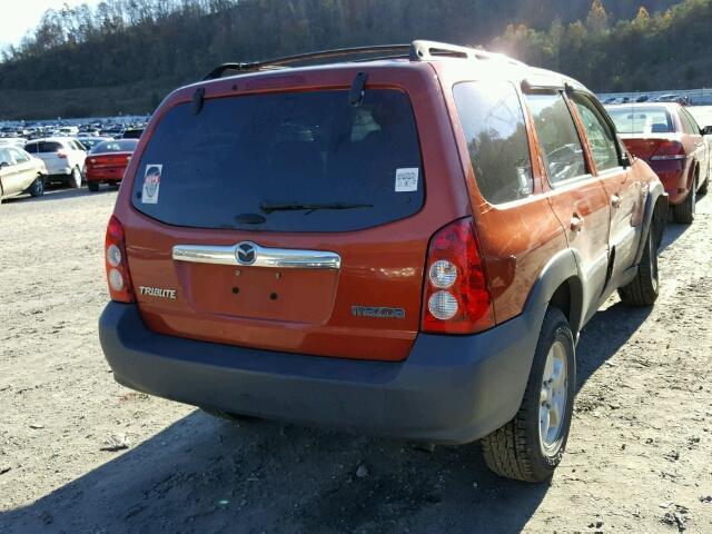 4F2YZ02Z86KM01992 - 2006 MAZDA TRIBUTE I ORANGE photo 4