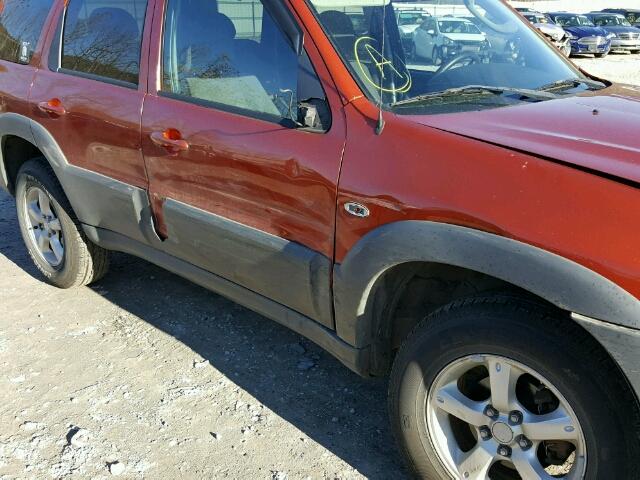 4F2YZ02Z86KM01992 - 2006 MAZDA TRIBUTE I ORANGE photo 9