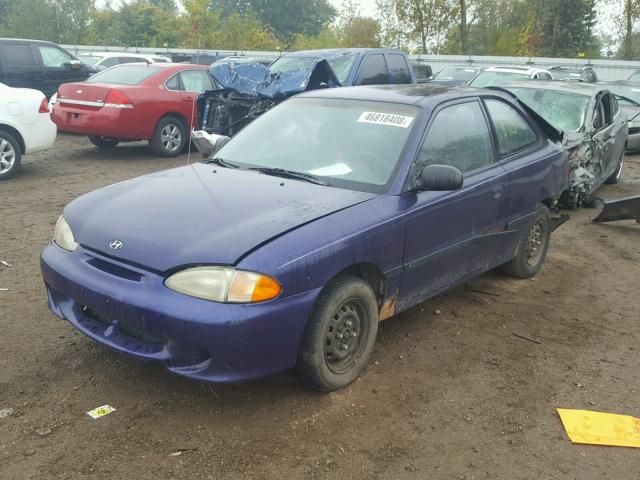 KMHVD14N5TU188660 - 1996 HYUNDAI ACCENT BAS PURPLE photo 2