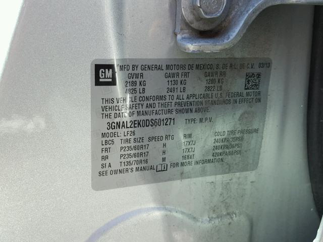 3GNAL2EK0DS601271 - 2013 CHEVROLET CAPTIVA LS 银色 照片 10