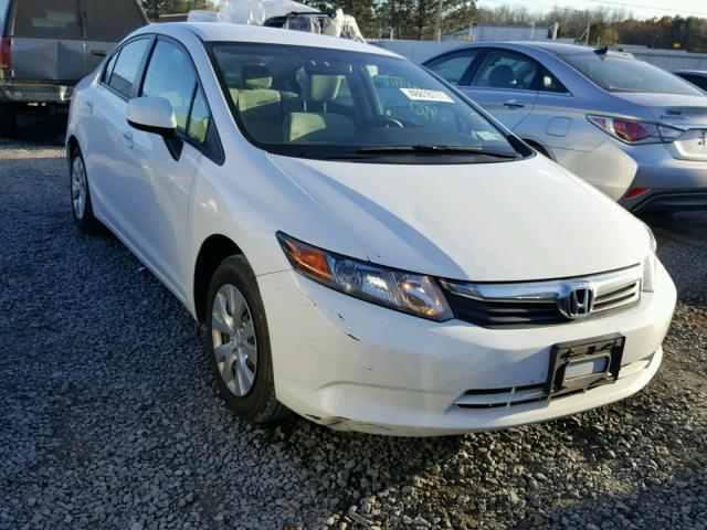 2HGFB2F54CH602937 - 2012 HONDA CIVIC LX WHITE photo 1