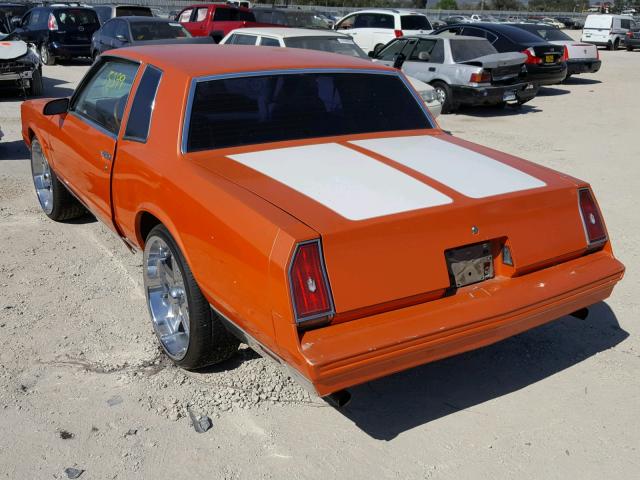 1G1GZ37H3GR173348 - 1986 CHEVROLET MONTE CARL ORANGE photo 3