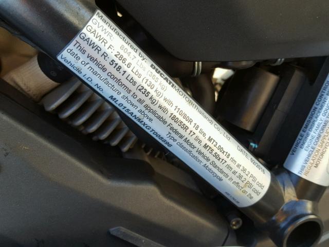 ML015ANMXGT008896 - 2016 DUCATI SCRAMBLER RED photo 10