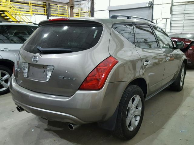 JN8AZ08W03W229030 - 2003 NISSAN MURANO SL GOLD photo 4