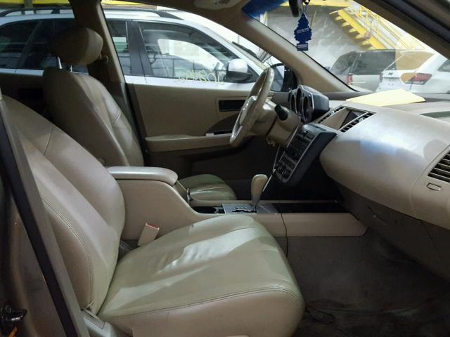 JN8AZ08W03W229030 - 2003 NISSAN MURANO SL GOLD photo 5