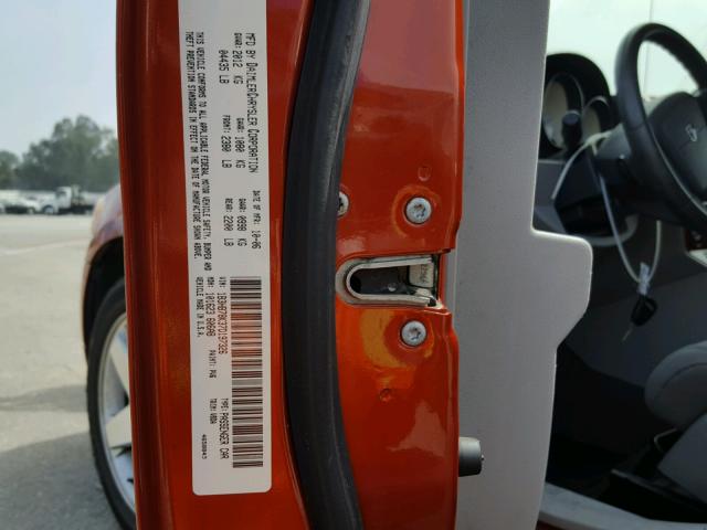 1B3HB78K37D197326 - 2007 DODGE CALIBER R/ ORANGE photo 10