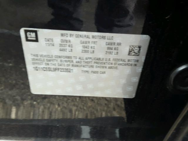 1G11C5SL9FF233521 - 2015 CHEVROLET MALIBU 1LT BLACK photo 10