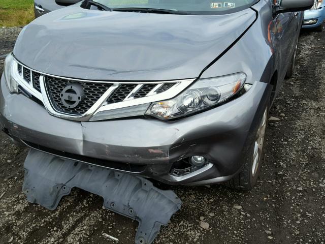 JN8AZ1FY9EW301999 - 2014 NISSAN MURANO CRO GRAY photo 9